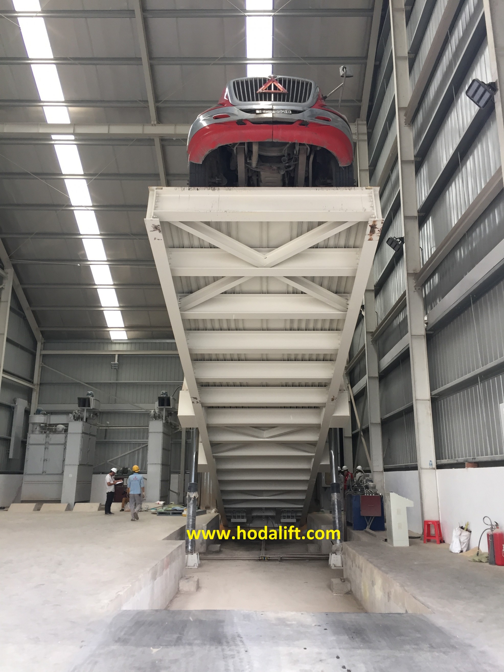 Truck dumper unloading for  feeds factory at Binh Duong provine in Vietnam