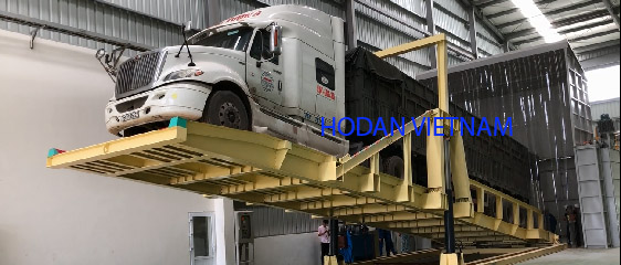 Hydraulic truck container dumper 80T for TH Feeds factory Nghe An Provine Vietnam